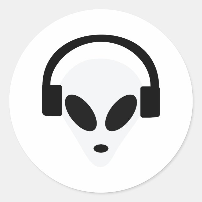 dj Kopfhörer Alien Bereich 51 Runder Aufkleber (Vorderseite)