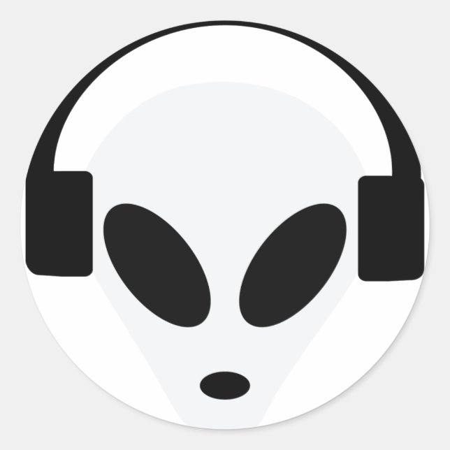 dj Kopfhörer Alien Bereich 51 Runder Aufkleber (Vorderseite)