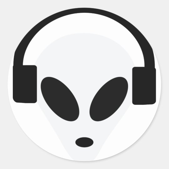 Dj Kopfhorer Alienbereich 51 Runder Aufkleber Zazzle At