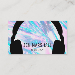 DJ-Kopfhörer auf Imitaten holografisch Visitenkarte