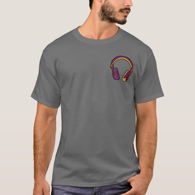 dj Kopfhörer cool T-Shirt (Vorderseite)