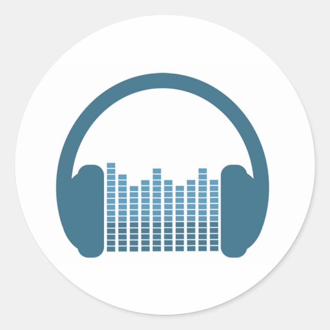 DJ-Kopfhörer, DJ-Logo Runder Aufkleber (Vorderseite)