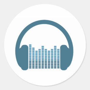 DJ-Kopfhörer, DJ-Logo Runder Aufkleber