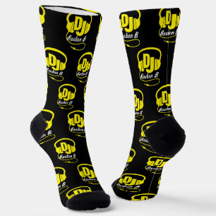 DJ-Kopfhörer für gelb-weiße Musikliebhaber Socken