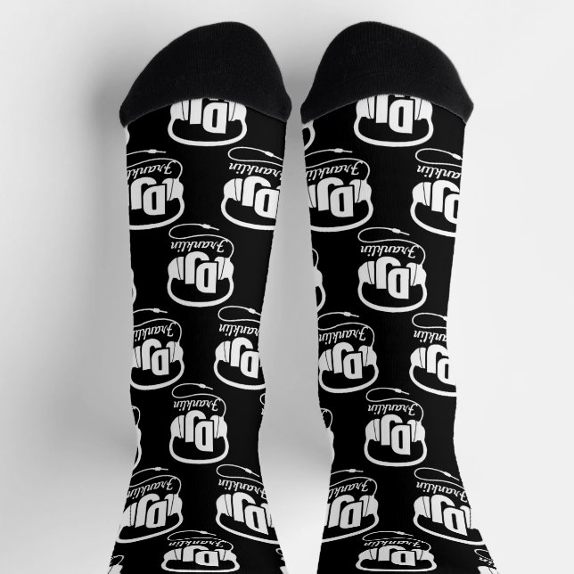 DJ-Kopfhörer individuelle Name, Schwarzweiß Socken (Oben)