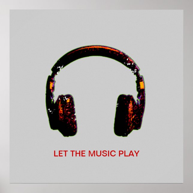 dj Kopfhörermusik für Wände Poster (Vorne)