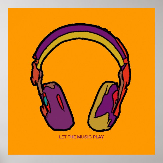 dj-Kopfhörerwandkunst Poster (Vorne)