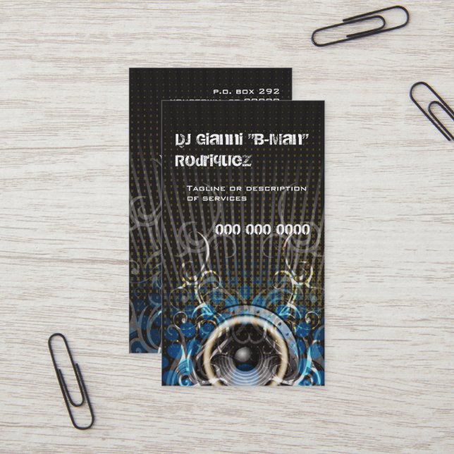 DJ Lautsprecher Rays Business Card Visitenkarte (Vorderseite/Rückseite Beispiel)