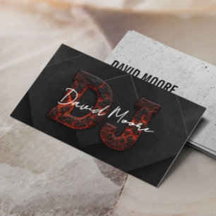 DJ Lava Text Professional Black Textur Visitenkarte