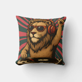 DJ Lion – Coole Retro-Musik-Art Kissen