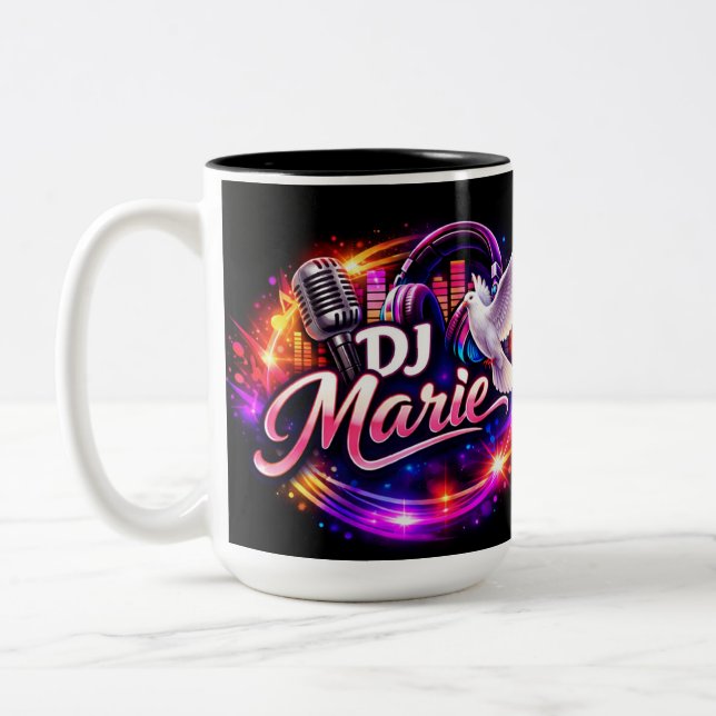 DJ MARIE 2 Zweifarbiges KAFFEETASSE (Links)