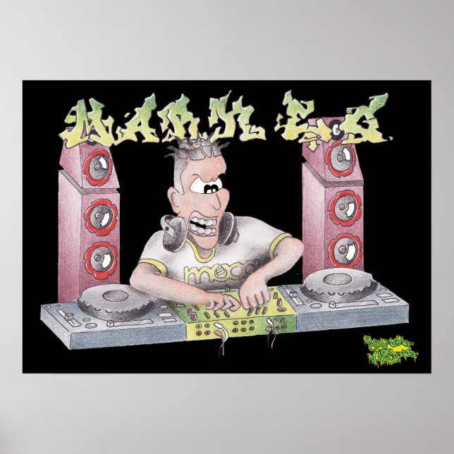 DJ-Marke e g graffiti Cartoon print/poster Poster (Vorne)