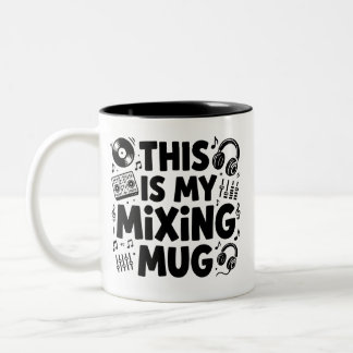 DJ-Mischbecher | Lustiger Musikliebhaber-Kaffeebec Zweifarbige Tasse
