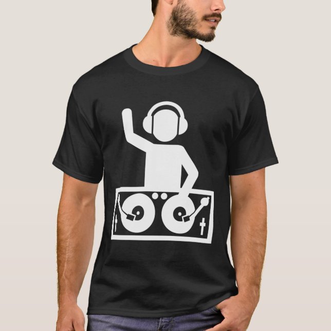 Dj mit Turntable T-Shirt (Vorderseite)