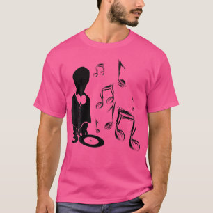 DJ mit Turntable- und Notentrommel und Bass Te T-Shirt