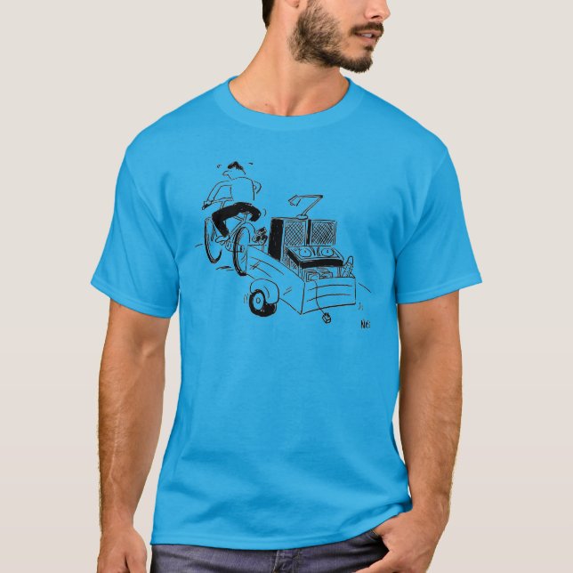 DJ Mobile Disco Record Player Cartoon T - Shirt (Vorderseite)