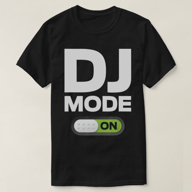 DJ Mode ON T Shirt Closing Geschenk für Disk Jocke (Design vorne)
