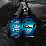 DJ Modern Blue Luggage Tag mit QR-Code Gepäckanhänger<br><div class="desc">Dieses Gepäckanhänger ist ideal für Freelance DJ. Mit dem QR-Code auf der Rückseite,  wie eine Visitenkarte,  lass einfach Ihren Kunden können den Code scannen,  um zu Ihren Kontaktinformationen zu erhalten.</div>