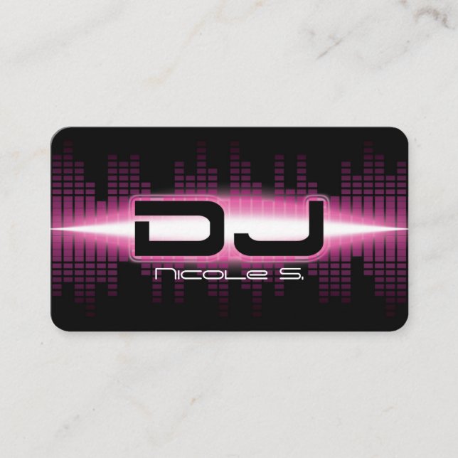 DJ Modern Pink Business Card Visitenkarte (Vorderseite)