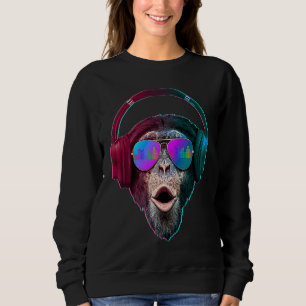 DJ Monkey Disc Jockey Rave-Musik Sweatshirt