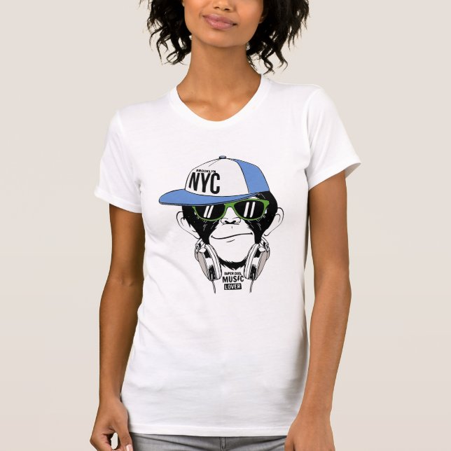 DJ MONKEY lustiger Affe T - Shirt (Vorderseite)