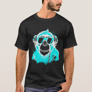 DJ Monkey Music Party Fun Sonnenbrille Fun Dancing T-Shirt