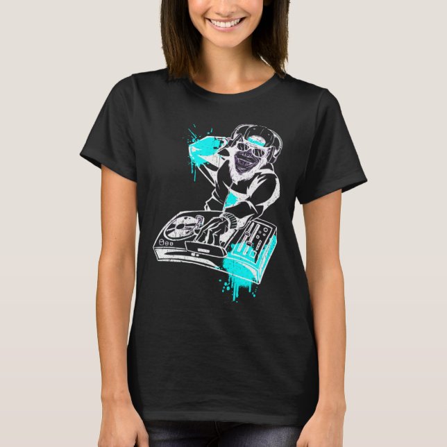 DJ Monkey Music Party Fun Sunglasses Monkey Headph T-Shirt (Vorderseite)