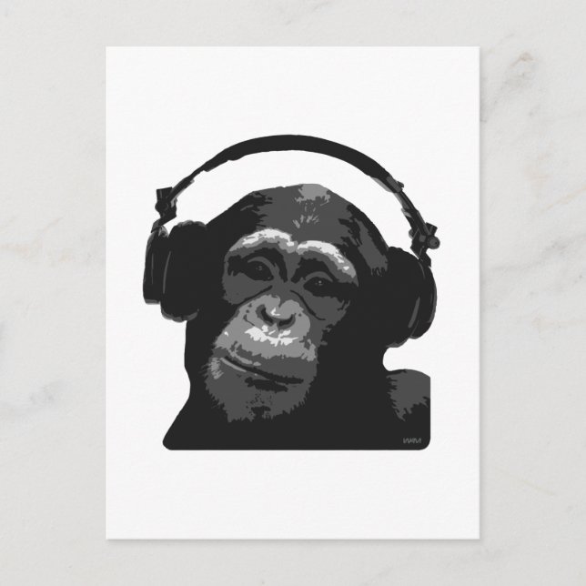 DJ MONKEY POSTKARTE (Vorderseite)