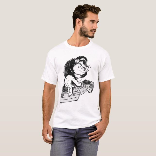 DJ Monkey Turntable T - Shirt Männer (Vorne ganz)