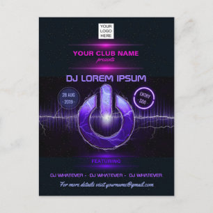 DJ Music and Dance Gig Postkarte