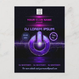 DJ Music and Dance Gig Postkarte