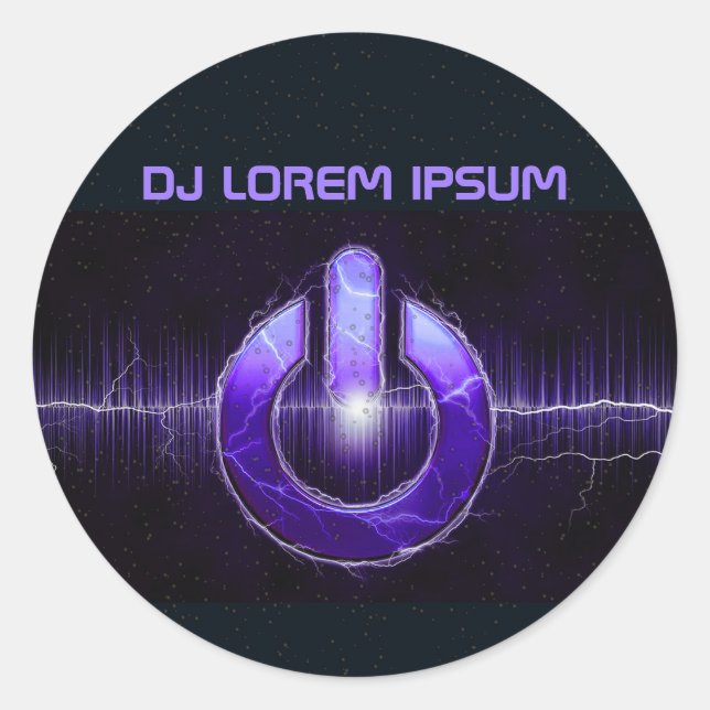 DJ Music and Dance Gig Runder Aufkleber (Vorderseite)