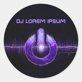 DJ Music and Dance Gig Runder Aufkleber