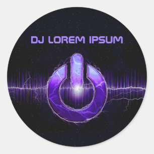 DJ Music and Dance Gig Runder Aufkleber