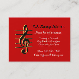 DJ music G clef Business Card Visitenkarte