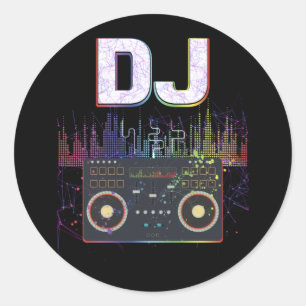 DJ Music Lover Music Player Sound Cool Runder Aufkleber