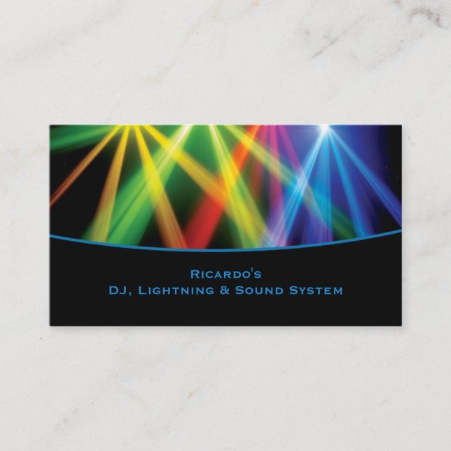 DJ Music Uplighting Business Card Visitenkarte (Vorderseite)