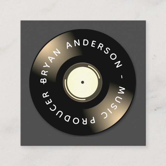 Dj - Musikproduzent Quadratische Visitenkarte (Vorderseite)