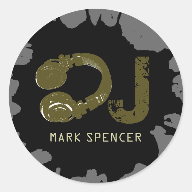 DJ-Namen hinzufügen Runder Aufkleber (Vorderseite)