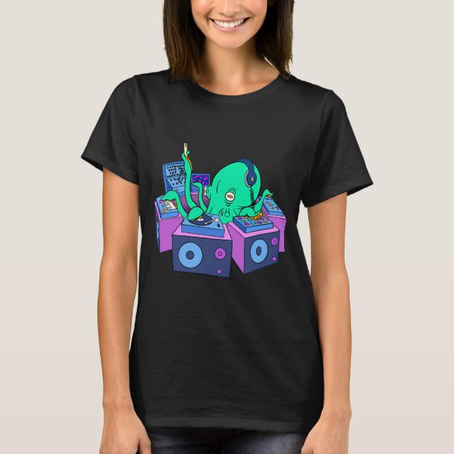 DJ Octopus T-Shirt (Vorderseite)