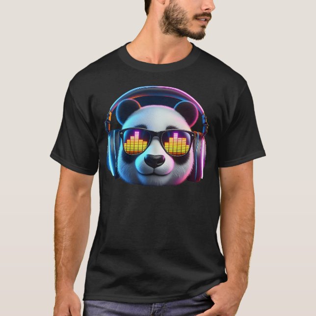 Dj Panda Sound Activated, Electronic Music Bars Be T-Shirt (Vorderseite)