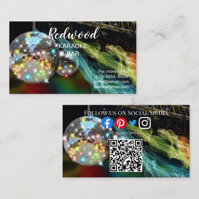 DJ Party Planer Glühstock Disco Karaoke Club Bus Visitenkarte (Vorne/Hinten)