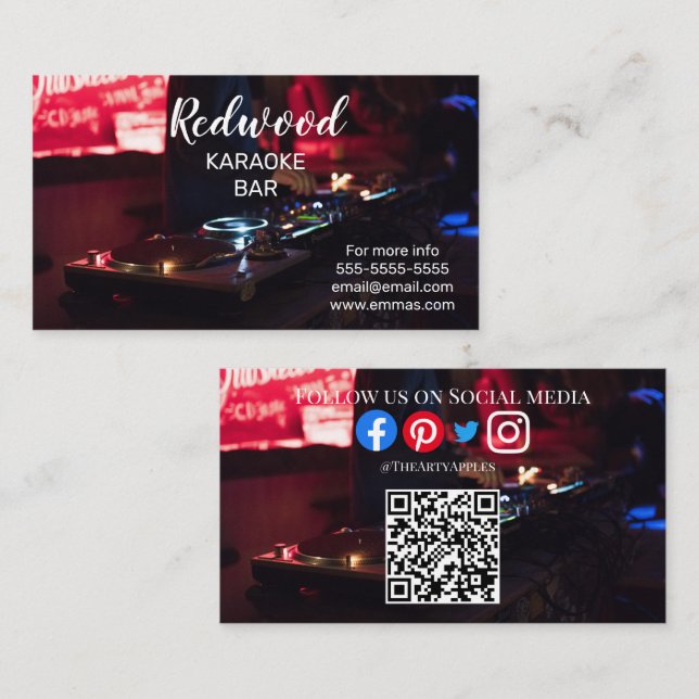 DJ Party Planer Glühstock Disco Karaoke Club Bus Visitenkarte (Vorne/Hinten)