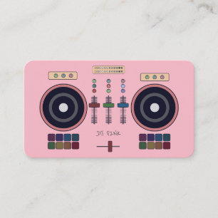 DJ Pink MIDI Controller Business Card Visitenkarte