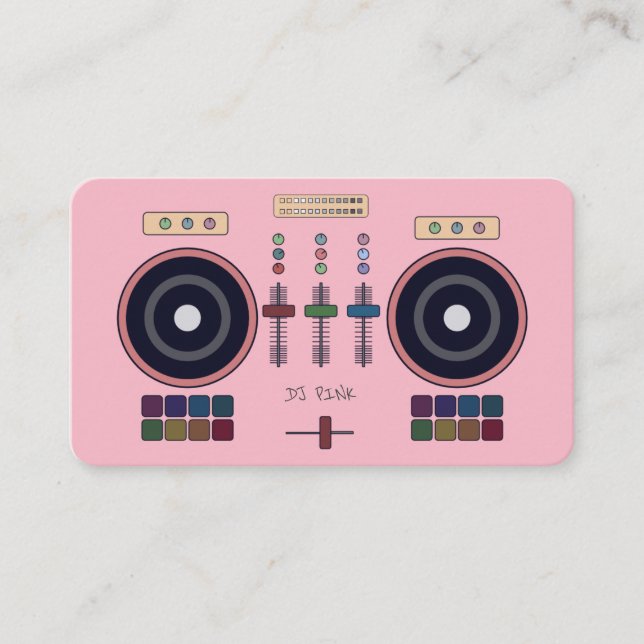 DJ Pink MIDI Controller Business Card Visitenkarte (Vorderseite)