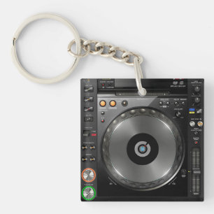 DJ-Plattentisch-Mischpult-Schlüsselanhänger Schlüsselanhänger