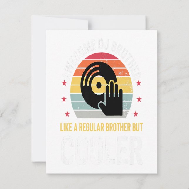 DJ Player Brother Funny Disk Jockey Wedding Gesche Einladung (Vorderseite)
