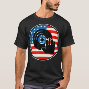 DJ Player Vater Disc Jockey US Flag 4. Juli Mens T-Shirt