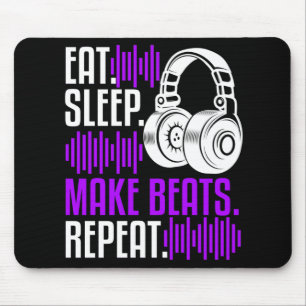 DJ Producer isst Sleep Make Beats Music Mousepad