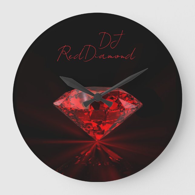 DJ RedDiamond Große Wanduhr (Vorderseite)